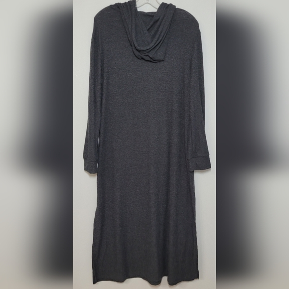 Joyspun hooded Rib Knit Robe Grey Med 8-10 - Picture 4 of 9